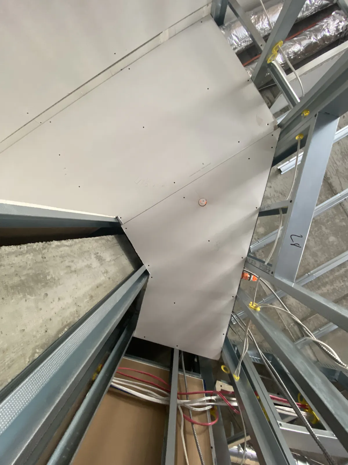 Ossature métallique légère d'une cloison intérieure